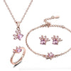 Cubic Zirconia Paw Necklace, Bracelet, Earrings & Ring Jewelry Set