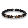 12 Zodiac Signs 8mm Tiger Eye Stone Beads Vintage Bracelet