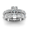 Heart Shape Zirconia and Multiple Rhinestones Tungsten Carbide Wedding Engagement Ring Set