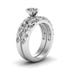 Heart Shape Zirconia and Multiple Rhinestones Tungsten Carbide Wedding Engagement Ring Set
