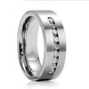 His & Hers Titanium Ring Set with Cubic Zirconia Engagement Wedding Bands