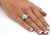 Gold Plated Cubic Zirconia Tungsten Carbide Wedding Engagement Bands Set