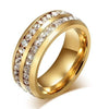 Gold Plated Cubic Zirconia Tungsten Carbide Wedding Engagement Bands Set