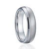 His & Hers Wedding Bands – Silk-brushed Matte Titanium Steel and Cubic Zirconia Rings Set