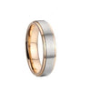 Brushed Matte Silver Titanium Steel with Gold-plated Edges Wedding Bands