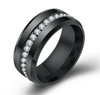 Cubic Zirconia Inlay Tungsten Carbide Band and Cubic Zirconia Wedding Ring Set