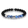 12 Zodiac Signs 8mm Matte Stone Blue Beads Vintage Bracelet