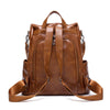 Anti-Theft PU Leather Vintage Backpack & School Bag