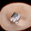 Adjustable Highly-Polished Skull Signet Sterling Silver Fashion Ring