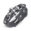 Gothic Skeleton Skull Leather Belt Buckle Bracelet