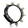 Gothic Two-Row Metal Cone Spikes Leather Bracelet