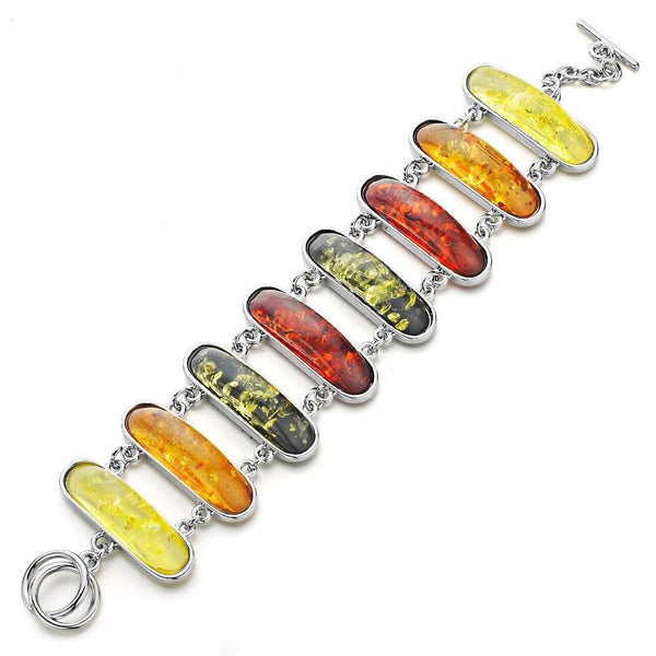Lovely Colorful Baltic Synthetic Amber Bracelet