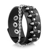 Gothic Bullet Shape Chain Link Leather Bracelet