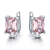 Radiant Cut Gemstone 925 Sterling Silver Clip Earrings