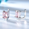Radiant Cut Gemstone 925 Sterling Silver Clip Earrings