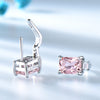 Radiant Cut Gemstone 925 Sterling Silver Clip Earrings