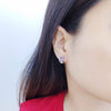 Radiant Cut Gemstone 925 Sterling Silver Clip Earrings