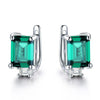 Radiant Cut Gemstone 925 Sterling Silver Clip Earrings