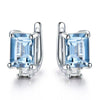 Radiant Cut Gemstone 925 Sterling Silver Clip Earrings