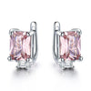 Radiant Cut Gemstone 925 Sterling Silver Clip Earrings