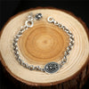 Virgin Mary Round Link Chain 925 Sterling Silver Vintage Bracelet