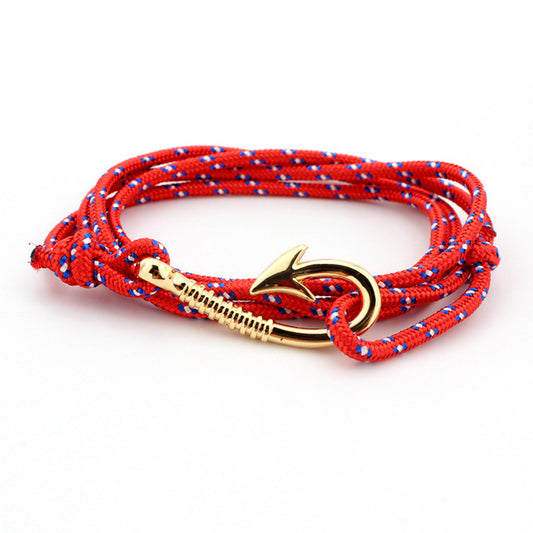 Nautical Sailor Hook & Multilayer Rope Friendship Bracelet