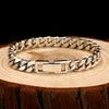 8mm Wide Rock Chain 925 Sterling Silver Bracelet