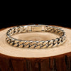 8mm Wide Rock Chain 925 Sterling Silver Bracelet