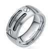 8mm Cables & Screws Inlay Titanium Wedding Band