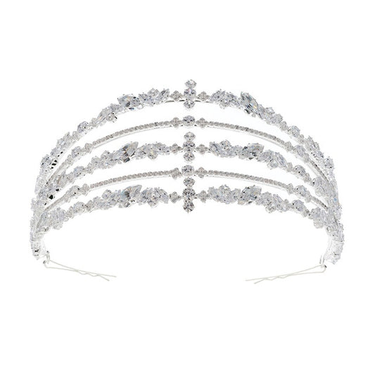 Marquise Cut Cubic Zirconia, Rhinestone & Crystal Luxury Wedding Tiara