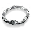 High-Polished Embossed Auspicious Flowers Sterling Silver Thai Vintage Bracelet