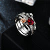 Punk Skull Crystal Heart Wedding Ring