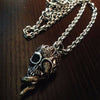 Gothic Skull, Snake, and Buddha 925 Sterling Silver Biker Vintage Pendant Necklace