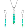Long Column Necklace & Earrings Fashion Jewelry Set