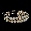 8mm Micro Pave Cubic Zirconia Ball Beads & Crown Charm Bracelet