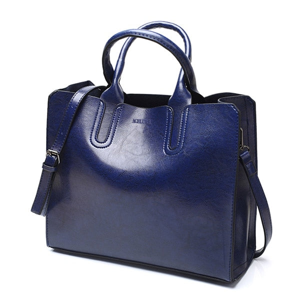 Large Casual Leather Tote Handbag & Shoulder Bag