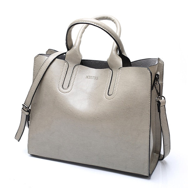 Large Casual Leather Tote Handbag & Shoulder Bag