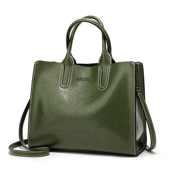 Large Casual Leather Tote Handbag & Shoulder Bag