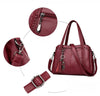 Casual PU Leather Vintage Fashion Tote Handbag, Crossbody & Shoulder Bag