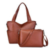 Two-Set High Capacity Casual PU Leather Designer Tote Handbag, Crossbody & Shoulder Bag