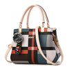 Casual Plaid Multi Color Leather Tote Handbag & Shoulder Bag