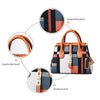 Plaid PU Leather Designer Patchwork Tote Handbag & Shoulder Bag