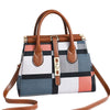 Plaid PU Leather Designer Patchwork Tote Handbag & Shoulder Bag