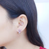 Radiant Cut Gemstone 925 Sterling Silver Clip Earrings