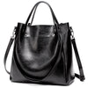Large Casual PU Leather Tote Handbag, Crossbody & Shoulder Bag
