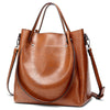 Large Casual PU Leather Tote Handbag, Crossbody & Shoulder Bag
