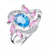 Bohemian Flower Shape Cubic Zirconia 925 Sterling Silver Engagement Ring