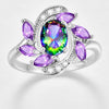 Bohemian Flower Shape Cubic Zirconia 925 Sterling Silver Engagement Ring