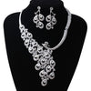 Peacock Rhinestone and Crystal Necklace & Earrings Jewelry Set