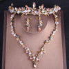 Baroque Crystal and Rhinestone Tiara, Necklace & Earrings Jewelry Set